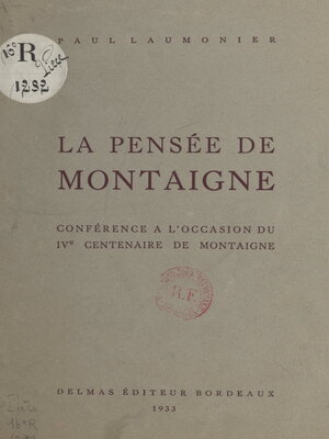 cover image of La pensée de Montaigne
